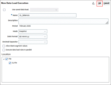 New Data Load Execution